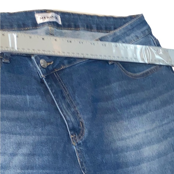 Mekool size 3x juniors? Wide leg cuffed jeans new - Picture 11 of 11